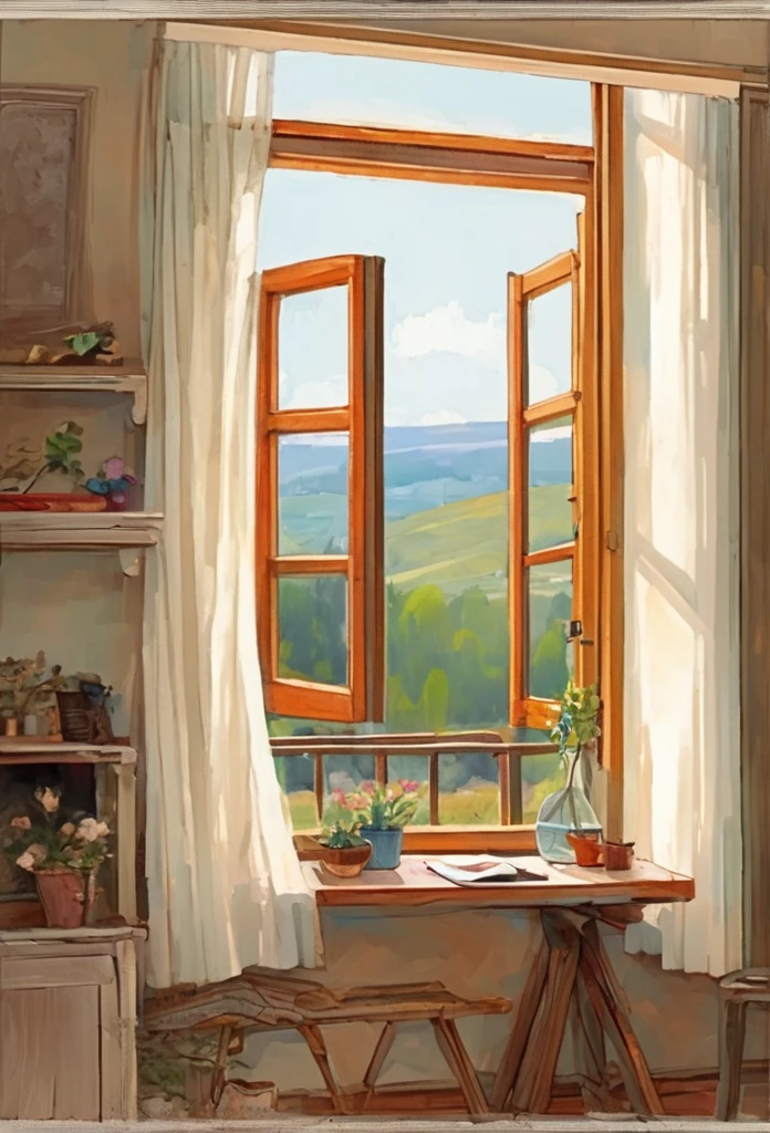 landscape from a quiet and cozy window