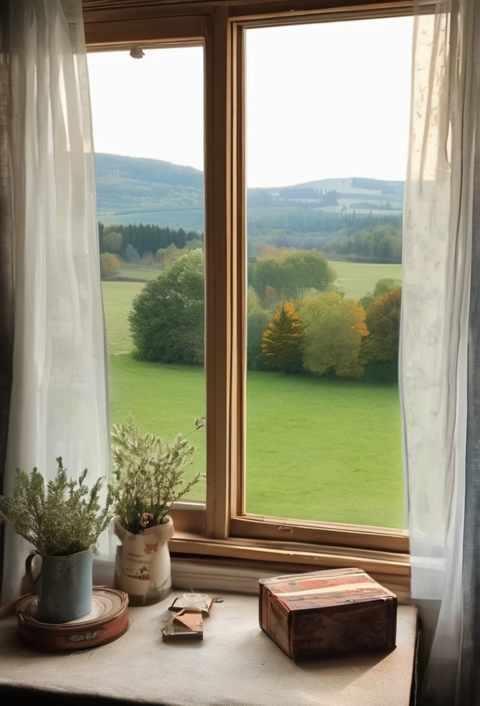 landscape from a quiet and cozy window 