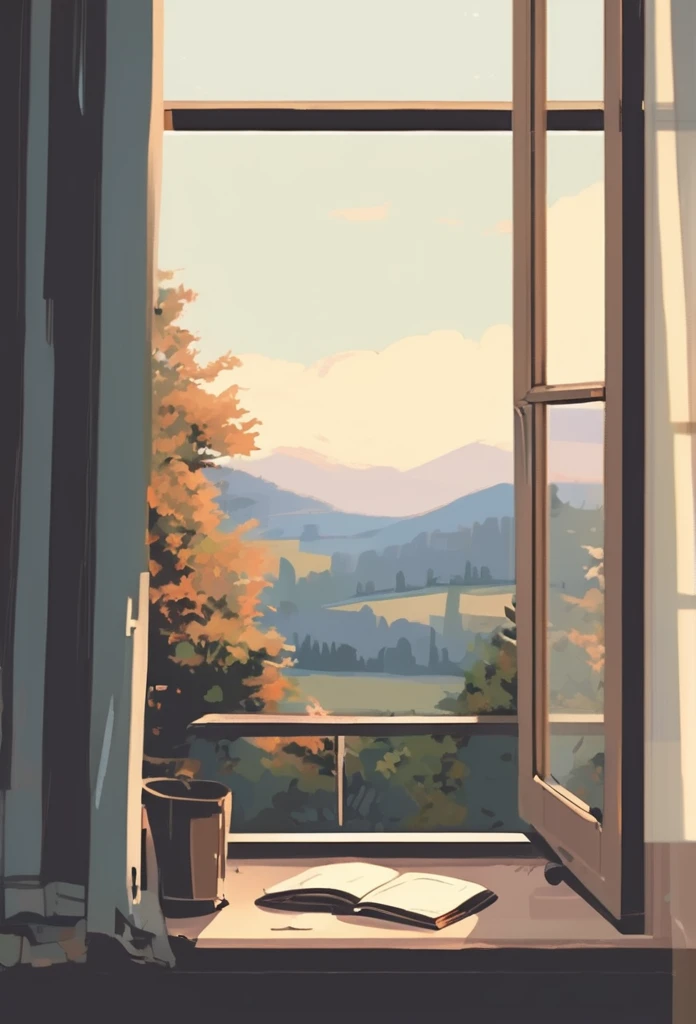 landscape from a quiet and cozy window 