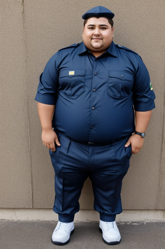 Plush of a chubby man in a Tenaris tamsa uniform