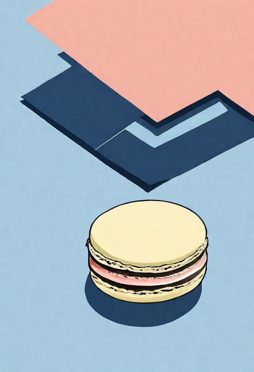 Minimalist style，Macaron color scheme，blue，Solid color background，Abstract Art，Outline with lines，Full of peace，画面充满了positive的情感，persist in、positive、growing up