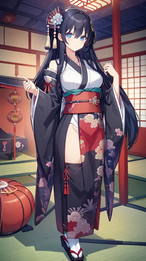 Big breasts Japanese beauty in sexy clothes,With a Japanese flag on his head,Katana in hand,ninjartist,Hands and feet are tied,The beautiful jade foot is stepping forward in horror,