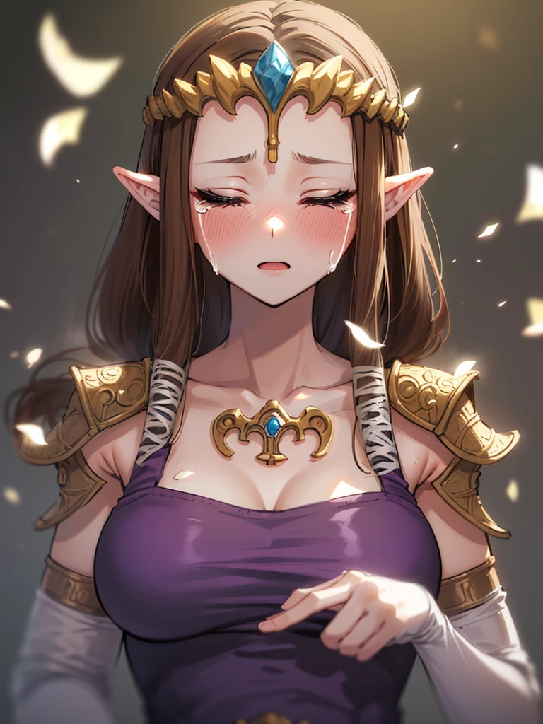((Very detailed and beautiful face)),((Please show me your armpits)),((close up of face)),((((Exposed breasts)))),()),((Exposed shoulders)),((((Upper Body)))),((Are crying)),,((alone))Anime art style,masterpiece,(Highest quality), (Very detailedな),(とても繊細でbeautiful),(alone),(Detailed face ),(((片Close ~ eyes))),(((((Mature Woman,Queen))))),((とてもbeautiful肖像画)),((crinoline)),,((Straight Long Hair),((Close ~ eyes)),((Open your mouth)),(((Purple blouse))),((Embarrassed expression)),((Dark brown hair)),Blushing,Princess Zelda, ((Highest quality)), (Very detailed), ,(((constrained))),beauty,beautiful,Princess Zelda, Ticker,)),
((steam)),Nintendo, The Legend of Zelda