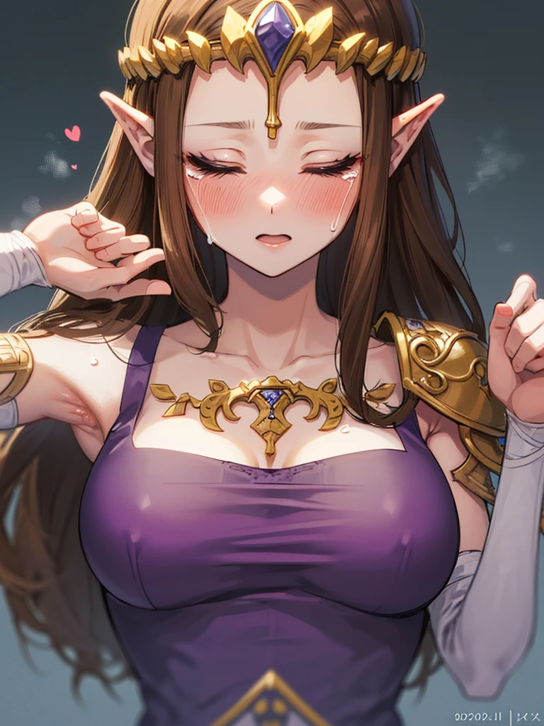 ((Very detailed and beautiful face)),((Please show me your armpits)),((close up of face)),((((Exposed breasts)))),(((Reluctant)),((Exposed shoulders)),((((Upper Body)))),((Are crying)),,((alone))Anime art style,masterpiece,(Highest quality), (Very detailedな),(とても繊細でbeautiful),(alone),(Detailed face ),(((片Close ~ eyes))),(((((Mature Woman,Queen))))),((とてもbeautiful肖像画)),((crinoline)),,((Straight Long Hair),((Close ~ eyes)),((Open your mouth)),(((Purple blouse))),((Embarrassed expression)),((Dark brown hair)),Blushing,Princess Zelda, ((Highest quality)), (Very detailed), ,(((constrained))),beauty,beautiful,Princess Zelda, Ticker,)),
((steam)),Nintendo, The Legend of Zelda