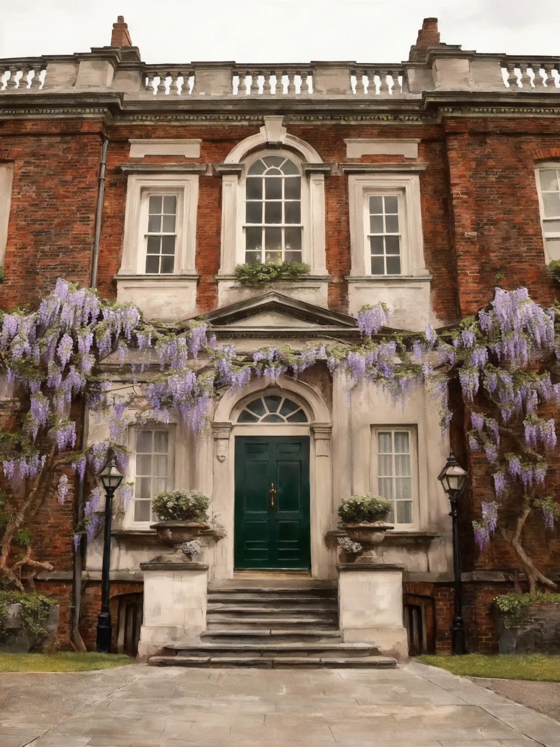 the wisteria house from bridgerton painting