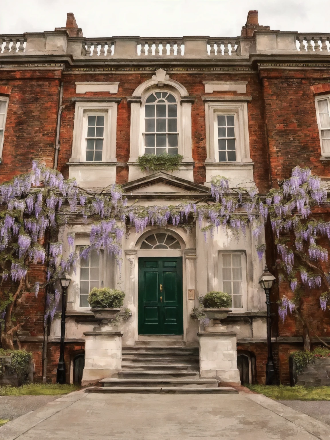 the wisteria house from bridgerton painting