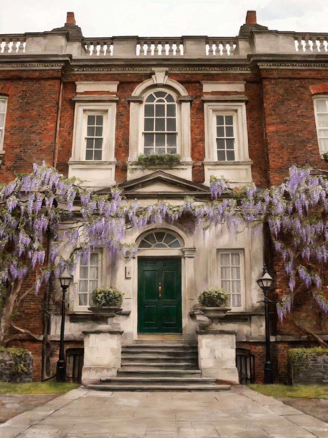 the wisteria house from bridgerton painting