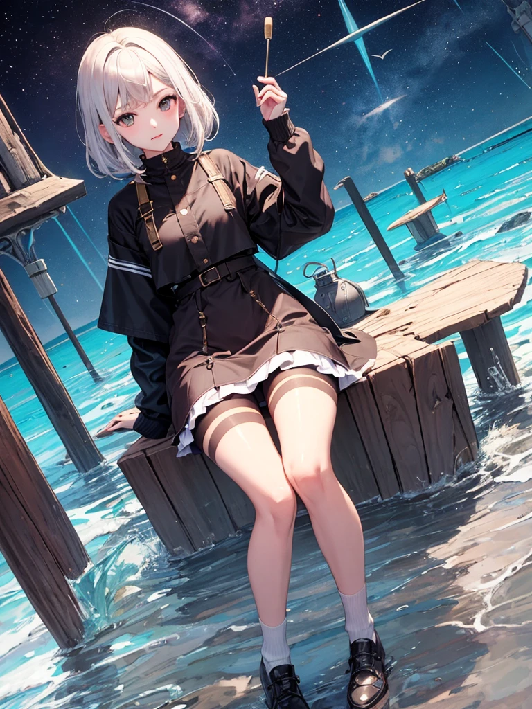 (Highest quality)、(One Girl)、(naked)、Thick thighs、Knee-high socks、