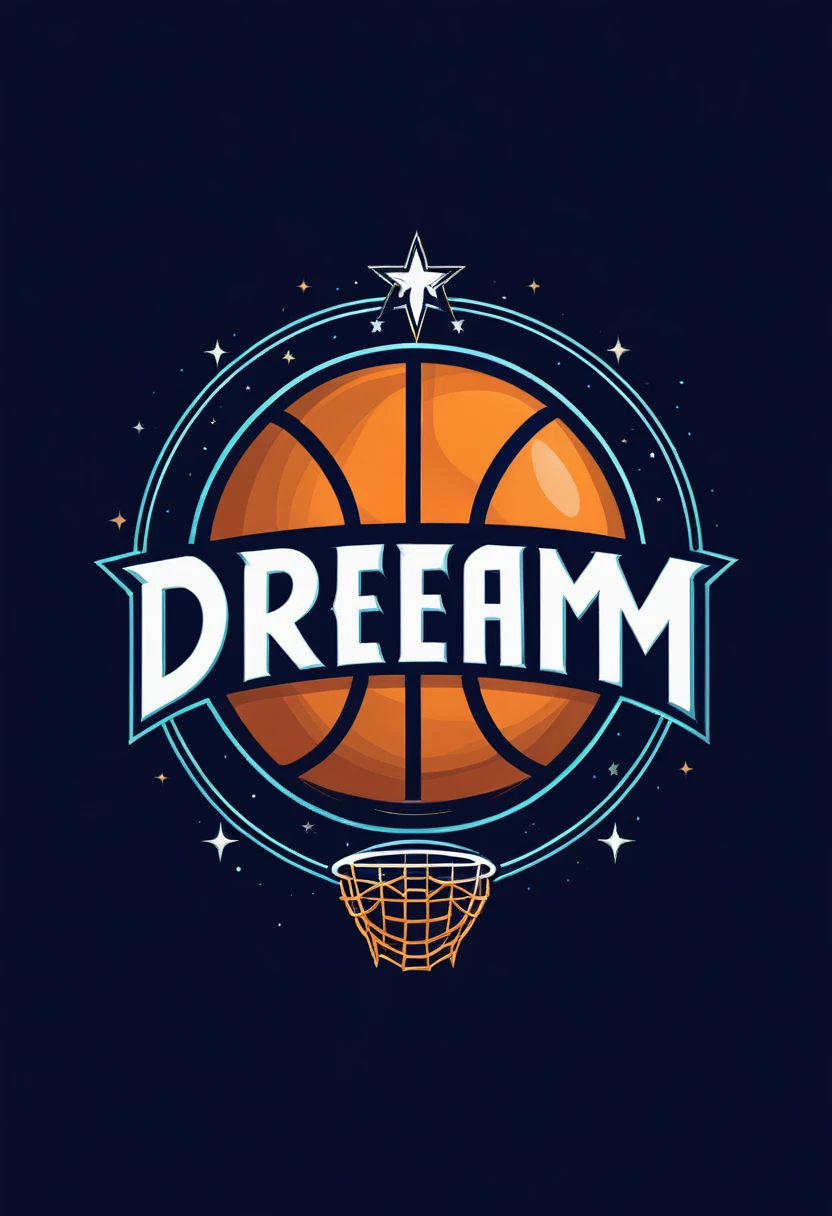 a basketball team logo with a basketball ball on the front, sports logo, ! dream, aka dream, dream design, !dream los angeles, !dream concept art, game logo, full team, teams, dream on, dreamy, nba loguo, dream magical, 🤬 🤮 💕 🎀, basketball, dreamtime, dreamy soft, dream, dream theater