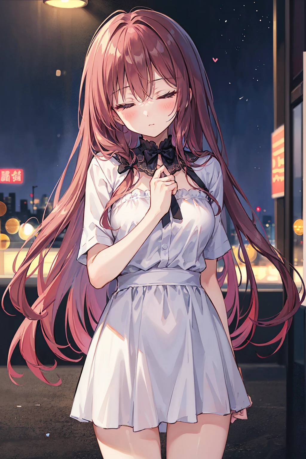 (masterpiece) Attention to detail, maleとwomanが着ている ,masterpiece)(High definition)Couple in their 20ale1名, woman1名、Kissing、womanのためのロマンス、Shiny atmosphere、Glossy appearance、City of night,woman(Brown medium-long hair )Close ~ eyes、Sweet Sigh、male(Black and unkempt hair、Y shirt, shirt)tightly close your eyes、background、The night deepens、dark, womanはショックを受けた, maleが壁に向かって彼女にキスをする, maleが腰を抱く, And his eyes were tightly closed, Romantic environment,((Highest quality)), (Very detailed), (High definitionCG合成8K壁紙), 高いly detailed, 高い-definition raw color photos, Professional photography, (((Bokeh))), Written boundary depth,Bust Shot