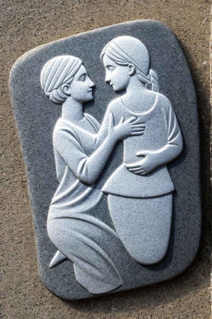 Gas e a minimalist drawing that you can carve on a stone that represents motherhood