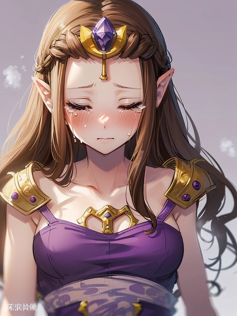((Enduring severe pain)),((Very detailed and beautiful face)),((Please show me your armpits)),((close up of face)),((((Exposed breasts)))),(((Reluctant)),((Exposed shoulders)),((((Upper Body)))),((Are crying)),,((alone))Anime art style,masterpiece,(Highest quality), (Very detailedな),(Very delicate and beautiful),(alone),(Detailed face ),(((片Close ~ eyes))),(((((Mature Woman,Queen))))),((Very beautiful portrait)),((crinoline)),,((Straight Long Hair),((Close ~ eyes)),((Close your mouth)),((Lewd)),(((Purple blouse))),((Embarrassed expression)),((Dark brown hair)),Blushing,Princess Zelda, ((Highest quality)), (Very detailed), ,(((constrained))),beauty,beautiful,Princess Zelda, ticker,)), ((steam)),nintendo, the legend of zelda,More blushing