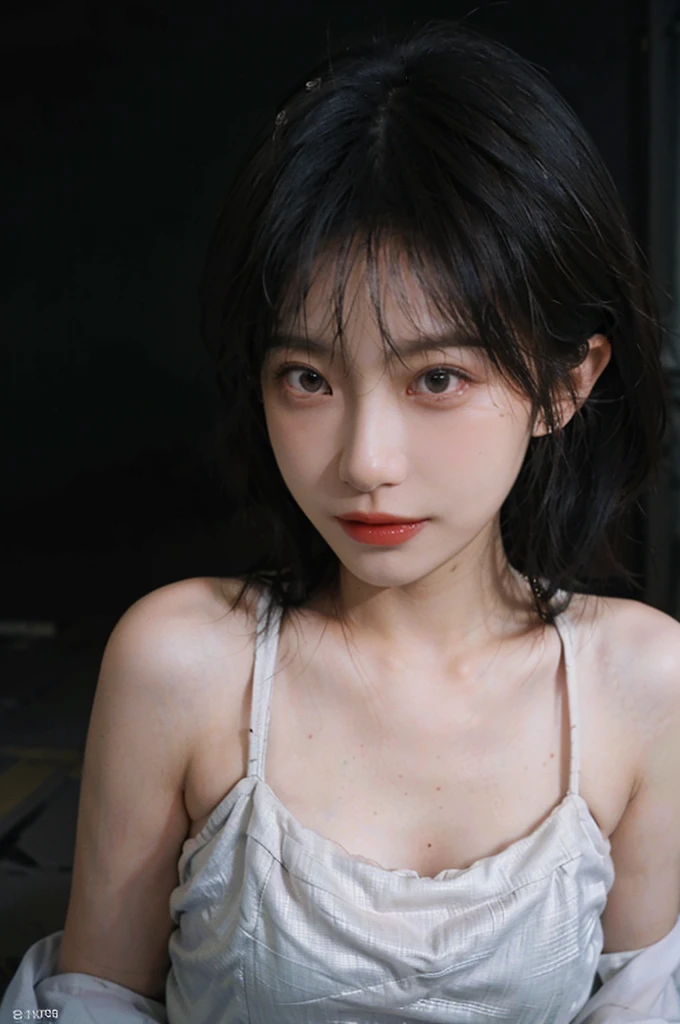 1 girl,Model,Upper Body,short hair,A faint smile,serene, calm,Moles under the eyes,Exquisite eyes, Delicate face,Lipstick,earrings,Hair details, skirt,(Dress conservatively:1.3)(Large Breasts:1.2),outdoor,background,城市background,(Skin details:1.4),(Realistic and detailed eyes:1.2), Natural skin texture, Realistic facial details,Close-up of face,Portrait Photography,(Portrait Photography:1.1), (smooth skin textures:1.3), (Highest quality real skin textures:1.4), Direct vision,Soft dramatic lighting, Vivid details, 35 mm film, (Photo Practical:1.4), (hyper Practical:1.4), (Practical:1.3), (Smoother lighting:1.05), (Improve lighting quality:0.9), (Enhance the beauty of skin texture:1.1), Depth of Field, Bokeh, Surrealism, Ray Tracing, ( Surrealism, High Detail, Chiaroscuro, Ray Tracing, reflected light, Ultra HD, Ultra HD, masterpiece, Textured Skin, Super Detail, High Detail, high quality, best quality