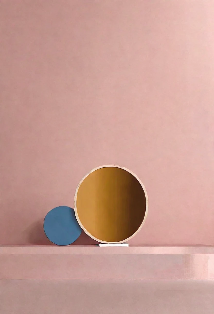 Minimalist style,Morandi color system,Light pink background,Solid color background,Abstract Art,A circle,Full of peace,The screen is full of support、encourage、The emotion of trust