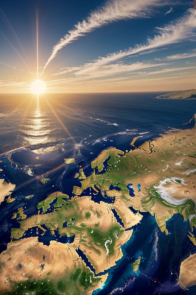 You could represent the relationship between Thermodynamics and Interculturality in an image that shows different sources of energy (like the sun, wind, Water) coming from diverse cultures and how they interconnect and complement each other to generate a global energy balance