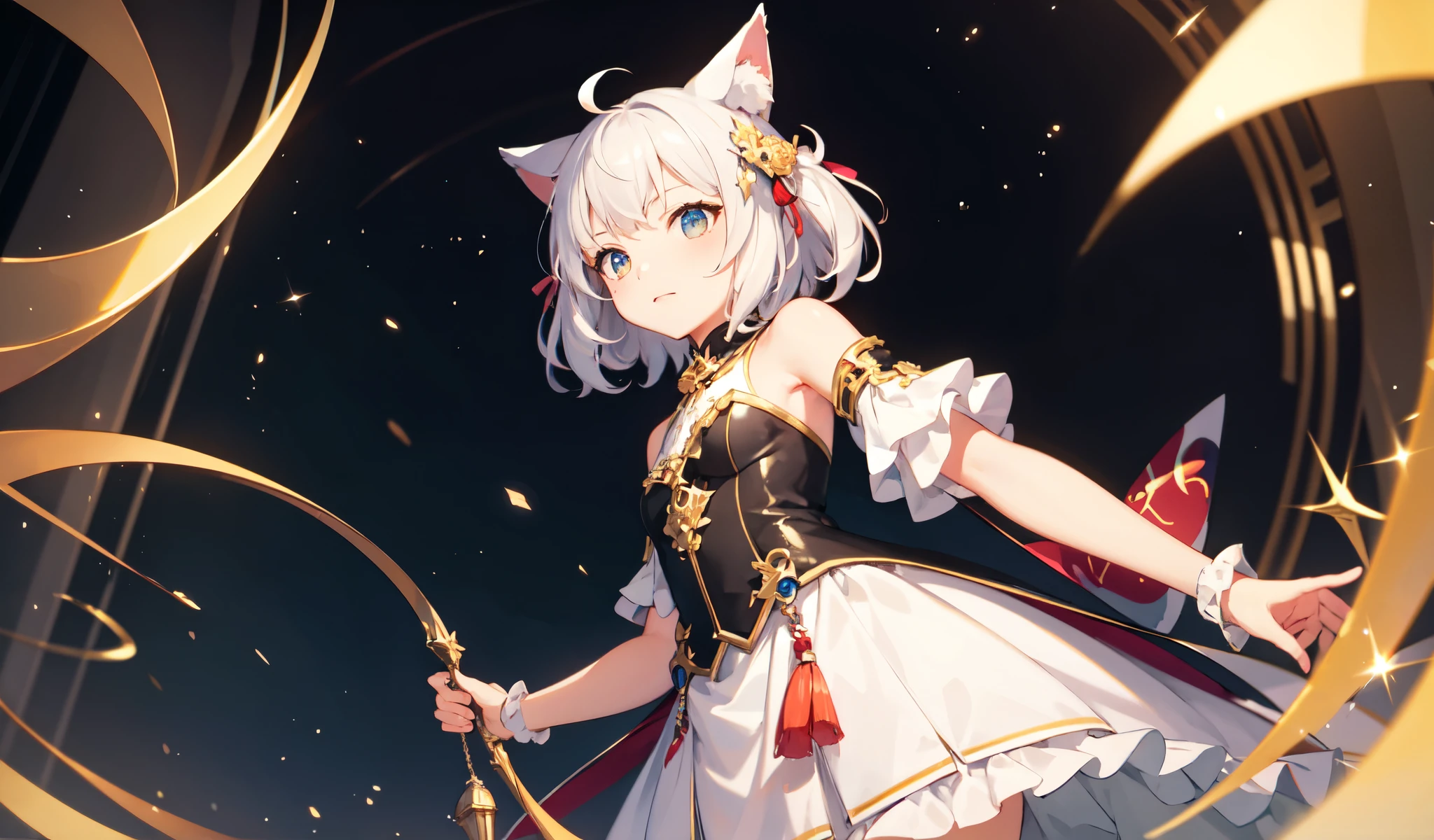 ((Highest quality)), ((masterpiece)), (detailed), One girl, Animal ears girl,Angle from below