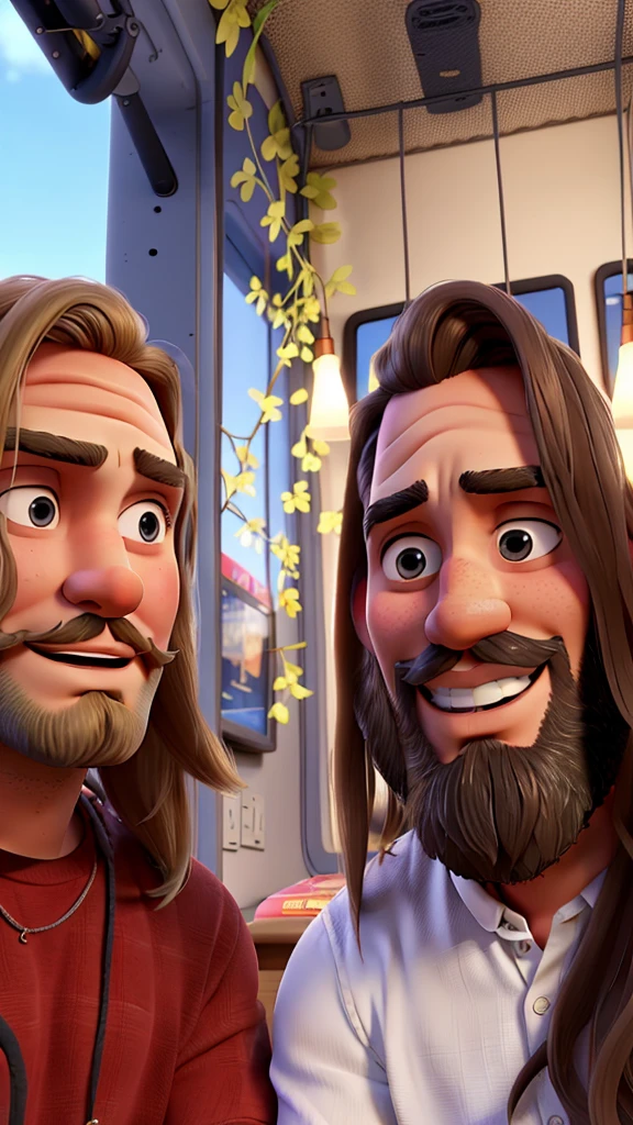 Couple , bearded man , blonder woman