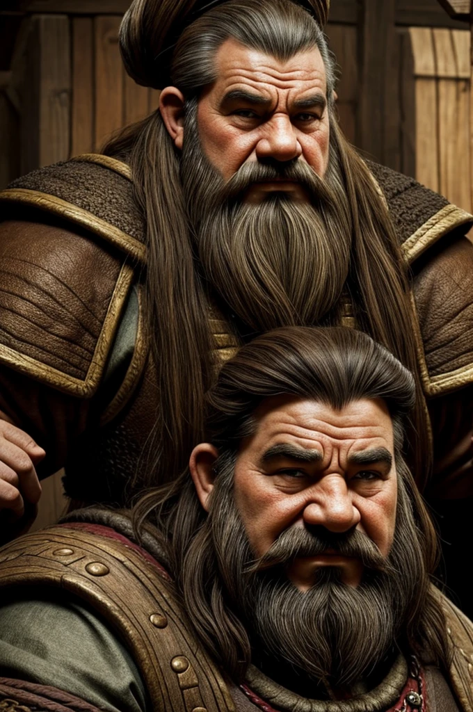 A dwarf ladies cheek pinched by a giant man