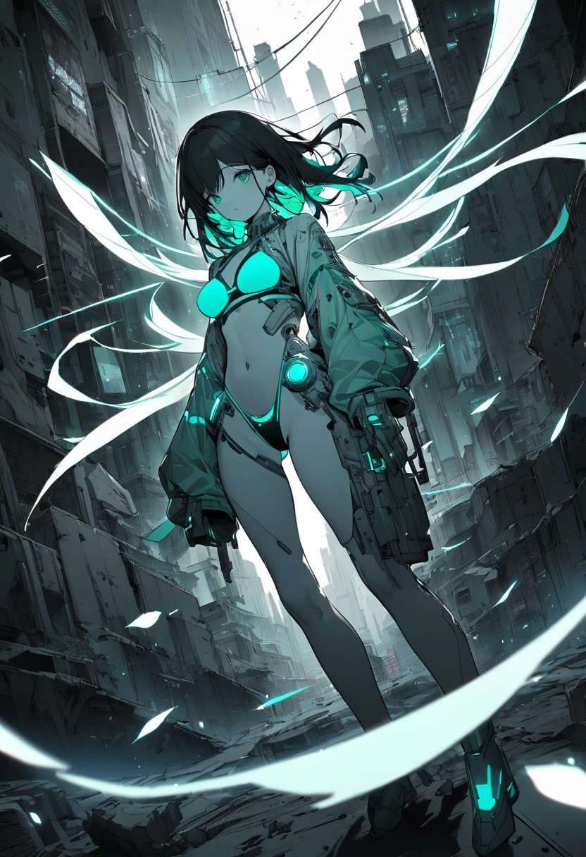 Monochrome Tiffany Blue, Highest quality, Super Fine, 16K, Unbelievably absurd, Very detailed, delicate and dynamic, pretty girl, Three-dimensional effect expressed through light and shadow, Eye-catching effect, modern art,
Monochrome Tiffany Blue, Highest quality, Super Fine, 16K, Unbelievably absurd, Very detailed, delicate and dynamic, pretty girl, Three-dimensional effect expressed through light and shadow,Low - Angle、 Emerald green eyes、Part of the clothing is see-through、Cinematic angles、optical fiber、Connected Cord、Illuminated parts See-through parts、Cyberpunk cityscape, young woman with long black hair wearing an emerald green powered exosuit, standing in a contemplative pose amidst the neon-lit ruins, textured digital art with muted tones and subtle ambient noise, detailed and intricate illustration, dystopian and gritty yet beautiful, a glimmer of hope in the decay,Fish Girl in Sci-fi translucent mechanical bikini ++,The bikini is see-through and sparkly