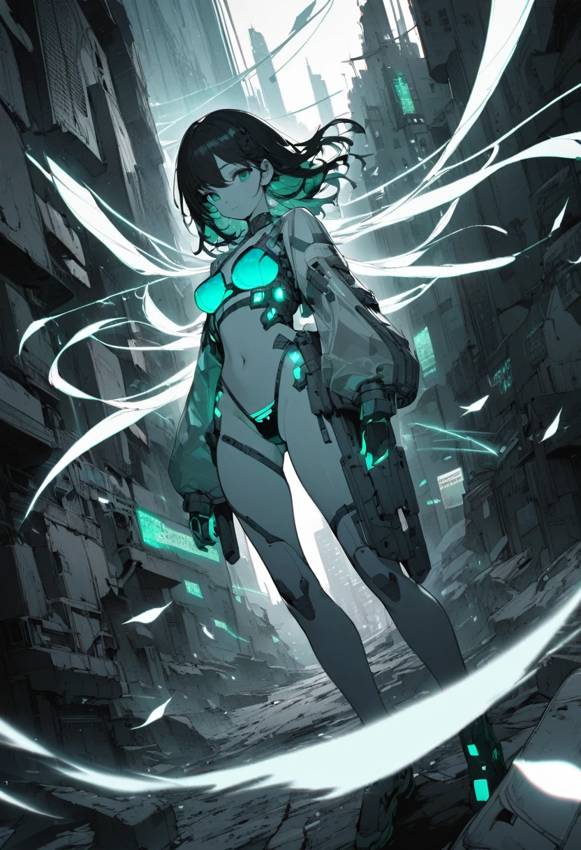 Monochrome Tiffany Blue, Highest quality, Super Fine, 16K, Unbelievably absurd, Very detailed, delicate and dynamic, pretty girl, Three-dimensional effect expressed through light and shadow, Eye-catching effect, modern art,
Monochrome Tiffany Blue, Highest quality, Super Fine, 16K, Unbelievably absurd, Very detailed, delicate and dynamic, pretty girl, Three-dimensional effect expressed through light and shadow,Low - Angle、 Emerald green eyes、Part of the clothing is see-through、Cinematic angles、optical fiber、Connected Cord、Illuminated parts See-through parts、Cyberpunk cityscape, young woman with long black hair wearing an emerald green powered exosuit, standing in a contemplative pose amidst the neon-lit ruins, textured digital art with muted tones and subtle ambient noise, detailed and intricate illustration, dystopian and gritty yet beautiful, a glimmer of hope in the decay,Fish Girl in Sci-fi translucent mechanical bikini ++,The bikini is see-through and sparkly