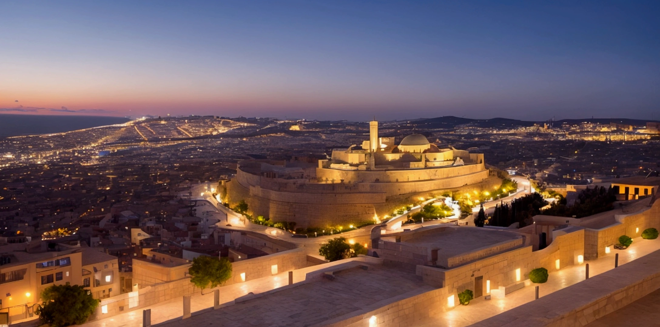 Mount of Olives at night, realistic image, 4k, ultra hd