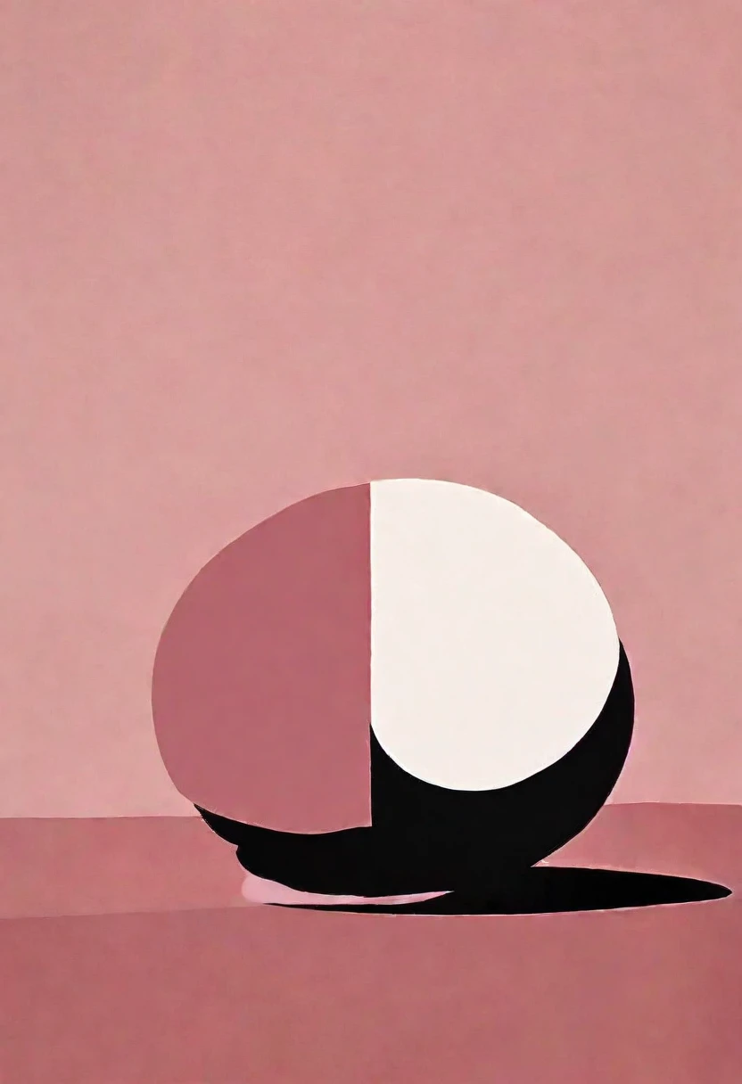 Minimalist style，Morandi color system，pink，Solid color background，Abstract Art，A circle，Full of peace，画面充满了positive的情感，persist in、positive、growing up