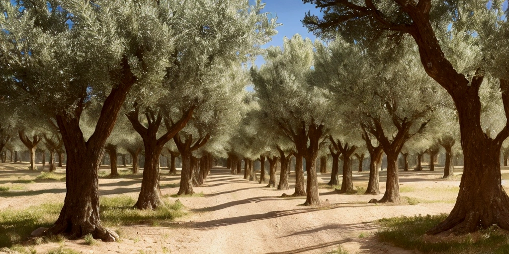 mount of olive trees at the time of jesus, feet of olive trees, night, realistic image, 4k, ultra hd