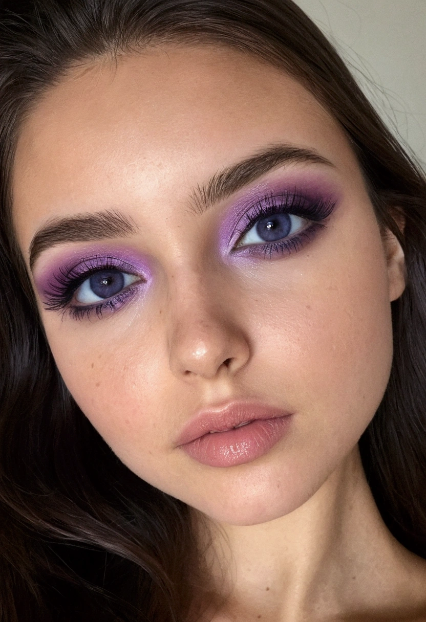 arafed, femme, à, vêtements noirs, fille sexy aux yeux bleus, portrait sophie mudd, cheveux bruns et grands yeux, Selfie d'une jeune femme, Augen dans la chambre, violette myers, sans maquillage, maquillage naturel, Regarder directement dans la caméra, Visage avec Artgram, maquillage subtil, superbe photo de tout le corps, dans la chambre, clivage