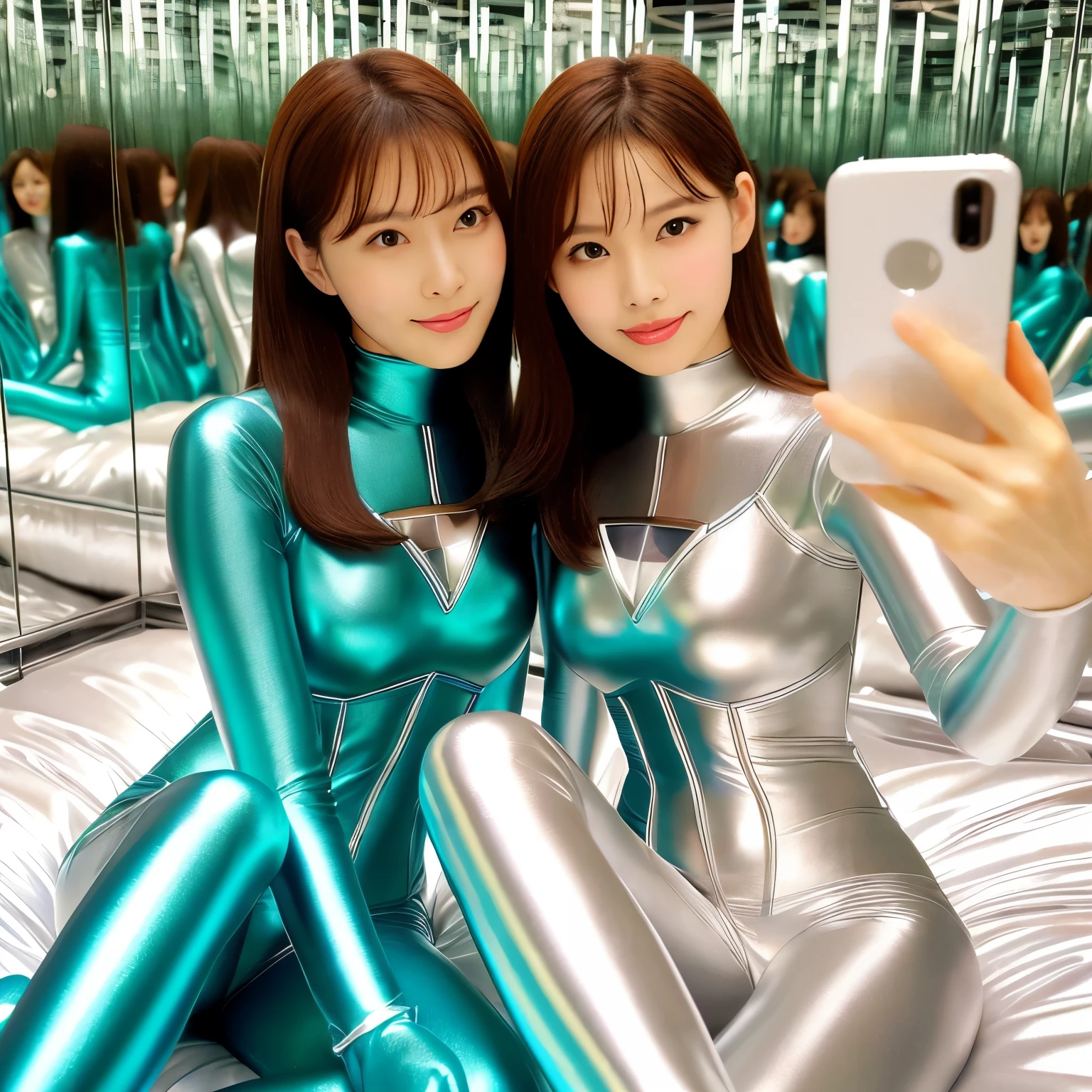 best image quality、Super high resolution、(realism:1.4)、Korean beauty star、The most beautiful KPOP star、horny face、Horny Korean makeup、erotic expression、A body that makes you want to touch it、erotic photos、((Realistic shiny satin fabric texture、High-gloss stretch satin fabric that is smooth and smooth to the touch.、The drape of the curved part of the shiny satin fabric、strong shiny costume、The smooth and beautiful quality and luster of the costumes、A shiny costume made of high-quality satin fabric with high density.、Smooth to the touch oil light liang ultra-class battleship skin coat COS、Super SentaiWomen&HeroineSuit、Texture of costumes that satin fetishists respond to、Thin, glossy stretch satin fabric)),8K photo quality