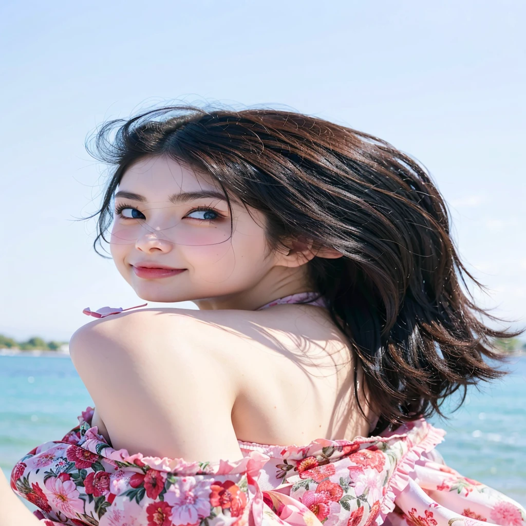(((Medium hair))), best qualtiy, 8k, hdr, A high resolution, absurderes:1.2, blur backgroun, Background bokeh:1.2, photography of, (RAW photo:1.2), (Reality:1.4), (Masterpiece:1.3), (complexdetails:1.2), 1girll, solo, japanaese girl, blue eyes, delicated, Beautiful detailed, (Delicate double eyelids), (Detailed facial features), Bigboobs, (((Large breasts))), Skin Firm, (Looking_at_peeping at the viewer), From_Front, (being thin),(best qualtiy:1.4),(超A high resolution:1.2),cinematic lighitnglamplight,(Extremely detailed illustration),(Gloss on lips,best qualtiy,超A high resolution,depth of fields,Caustics,Extensive illumination,naturalshadow,85mm, f/1.4, iso 200, 1/160s:0.75),1girll, solo, (((Silk vest))) Smile, ((silk garment,pleatedskirt,Classroom))