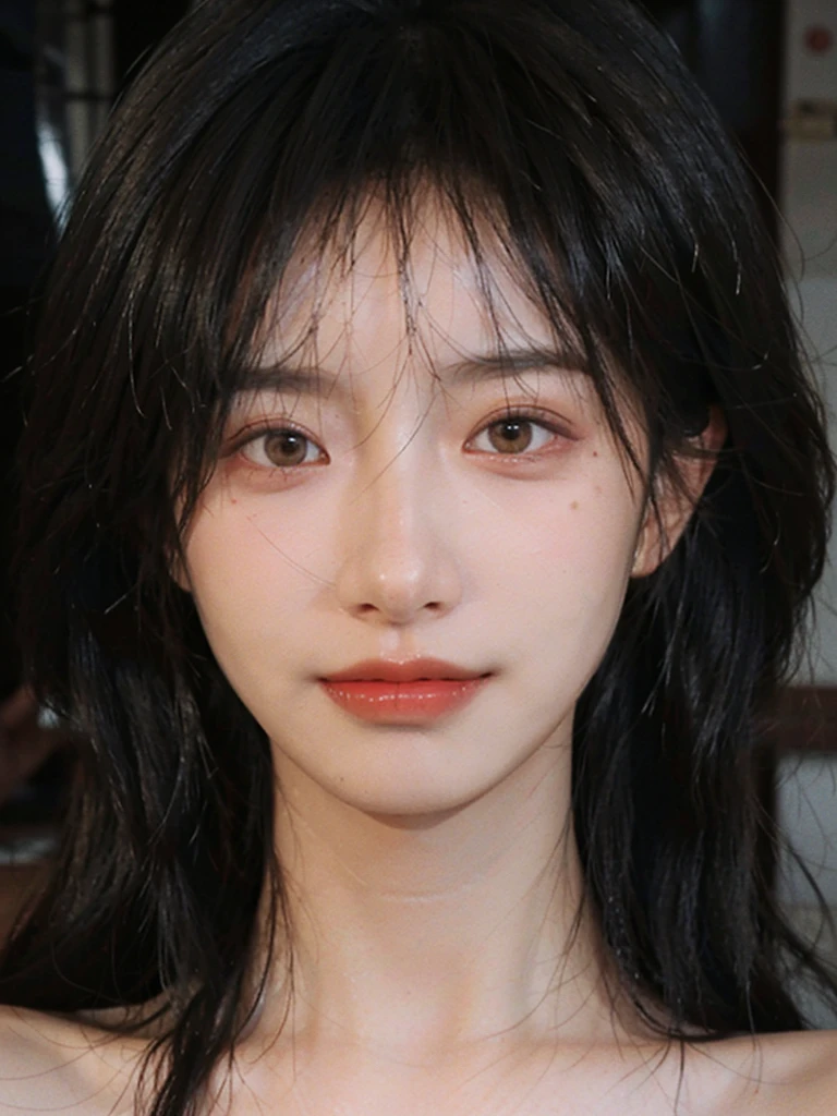 (Skin details:1.4), (smooth skin textures:1.3), （Upper body：1.4），（Upper Body：1.3）Lipstick, background, earrings, serene, calm, (Realistic and detailed eyes：1.2）, Natural skin texture, Realistic facial details, Soft dramatic lighting, Vivid details, 35 mm film, outdoor, (Photo Practical:1.4), (hyper Practical:1.4), (Practical:1.3), (Smoother lighting:1.05), (Improve lighting quality:0.9), (Highest quality real skin textures:1.4), Exquisite eyes, Delicate face, Close-up of face, (Enhance the beauty of skin texture:1.1), Hair details,（Large Breasts：1.3）normal body ratio, short hair, Moles under the eyes, A faint smile,Portrait Photography, Depth of Field, Bokeh, Surrealism, Ray Tracing, (Portrait Photography:1.1), Surrealism, High Detail, Chiaroscuro, Ray Tracing, reflected light, Ultra HD, Ultra HD, masterpiece, Textured Skin, Super Detail, High Detail, high quality, best quality