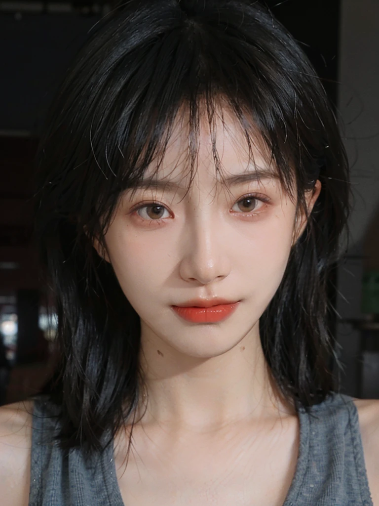 (Skin details:1.4), (smooth skin textures:1.3), （Upper body：1.4），（Upper Body：1.3）Lipstick, background, earrings, serene, calm, (Realistic and detailed eyes：1.2）, Natural skin texture, Realistic facial details, Soft dramatic lighting, Vivid details, 35 mm film, outdoor, (Photo Practical:1.4), (hyper Practical:1.4), (Practical:1.3), (Smoother lighting:1.05), (Improve lighting quality:0.9), (Highest quality real skin textures:1.4), Exquisite eyes, Delicate face, Close-up of face, (Enhance the beauty of skin texture:1.1), Hair details,（Large Breasts：1.3）normal body ratio, short hair, Moles under the eyes, A faint smile,Portrait Photography, Depth of Field, Bokeh, Surrealism, Ray Tracing, (Portrait Photography:1.1), Surrealism, High Detail, Chiaroscuro, Ray Tracing, reflected light, Ultra HD, Ultra HD, masterpiece, Textured Skin, Super Detail, High Detail, high quality, best quality