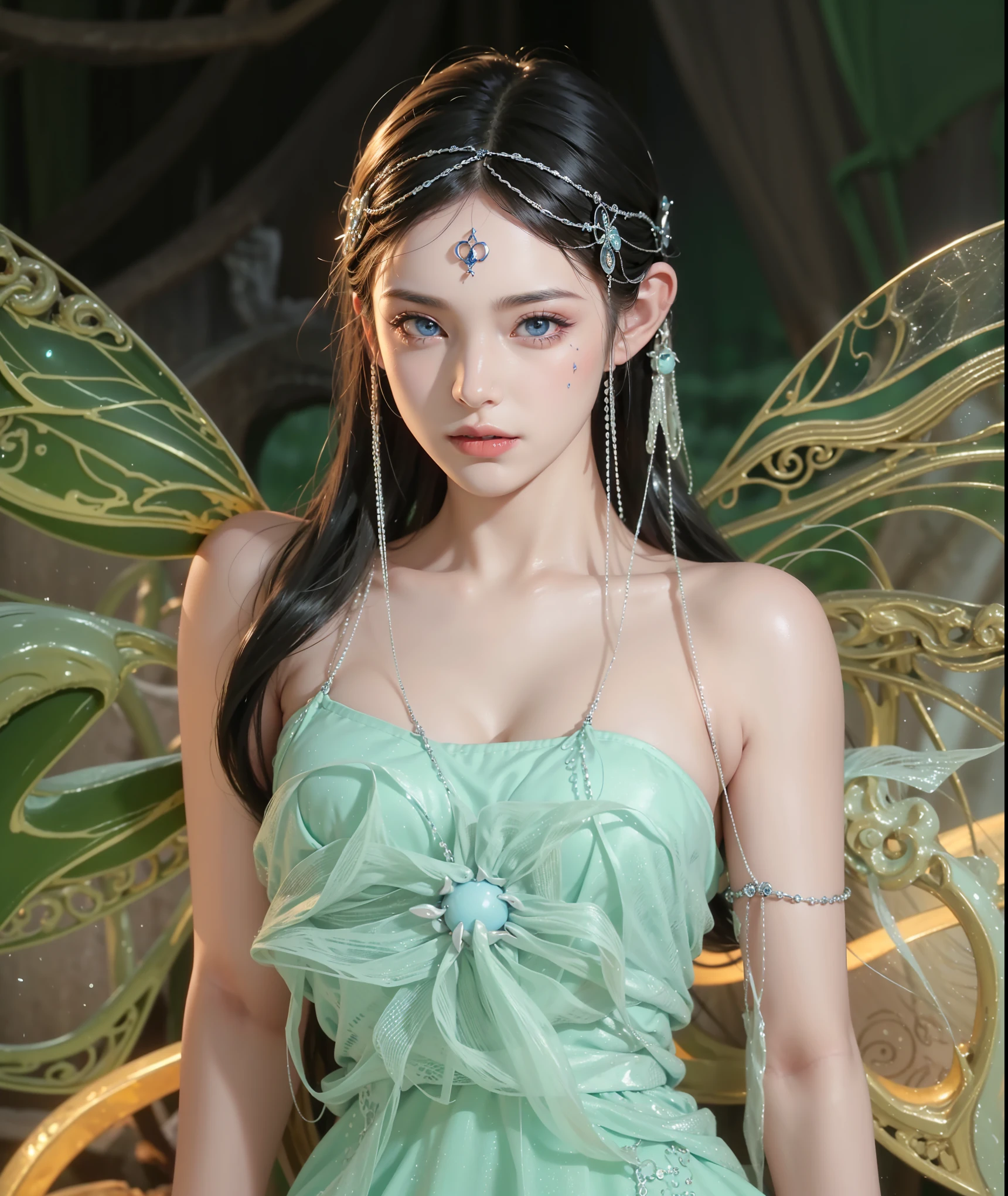 Detailed image quality，Pandora the Witch，wing, Succubus Theme，堕落Angel，Excellent，scary，Secret Terror，Tentacles，With eyes，Uncanny Valley Effect，Beast Blood Moon，skeleton，vampire，Hellfire，Dark Queen，Angel，magician magic witch，16岁Angel，Eyes are blue(Pupils as deep as the starry sky)，Gorgeous tattoo designs all over the body，Tattoo Queen，精灵wing