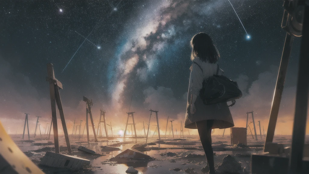 lonely night, Absurd, High resolution, Super detailed, (One girl:1.3),
Break Lomography, Analogue photography, Vibrant colors, Soft Focus, Light leakage, Dreamy atmosphere, Experimental charm, Nostalgic Charm BREAK Color Field Painting, large colored bands, abstract expressionism, Bold colors, Emotional impact, Atmospheric Depth, Minimalist Approach BREAK
, Space Exploration, Celestial Bodies, Astronomical phenomena, Scientific discoveries, otherworldly wonders