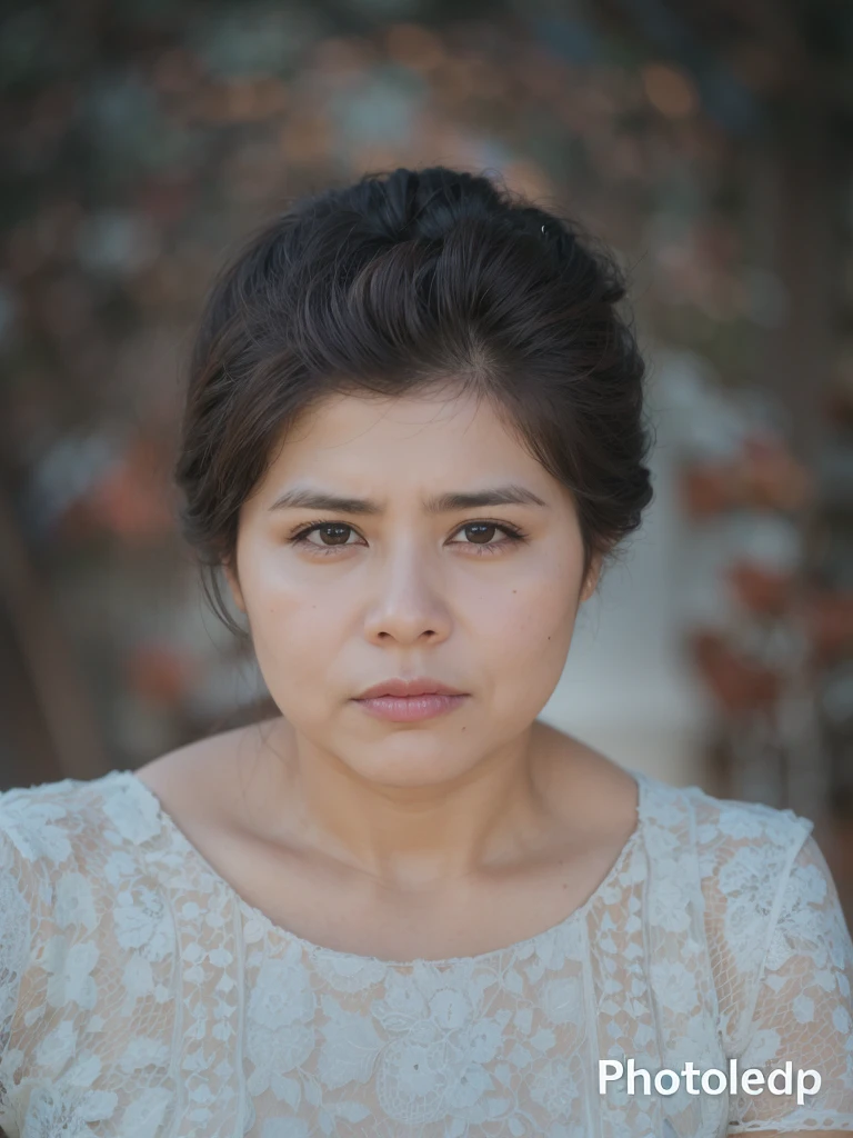 a realistis mexican woman face age 30 years wear a white dress,ultra hd 8k