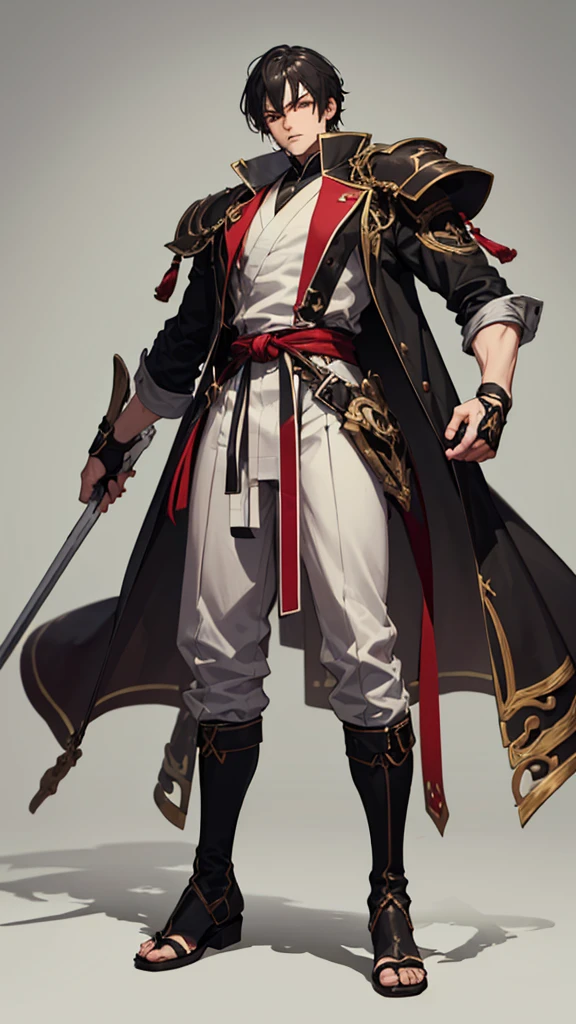 (masterpiece, 4K ,Super detailed:1.2), (anime:1), (Perfect quality), The whole body is shown, View Viewer, Martial Artist, tall, Desperate look, Ultra-violent, Short Hair, Powerfully々And, RPG concept art character, Elegant appearance, Muscular