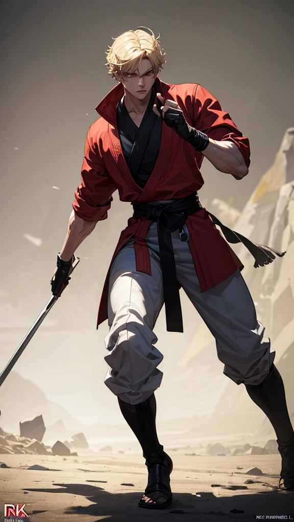 (masterpiece, 4K ,Super detailed:1.2), (anime:1), (Perfect quality), The whole body is shown, View Viewer, Martial Artist, tall, Desperate look, Ultra-violent, Short Hair, Powerfully々And, RPG concept art character, Elegant appearance, Muscular