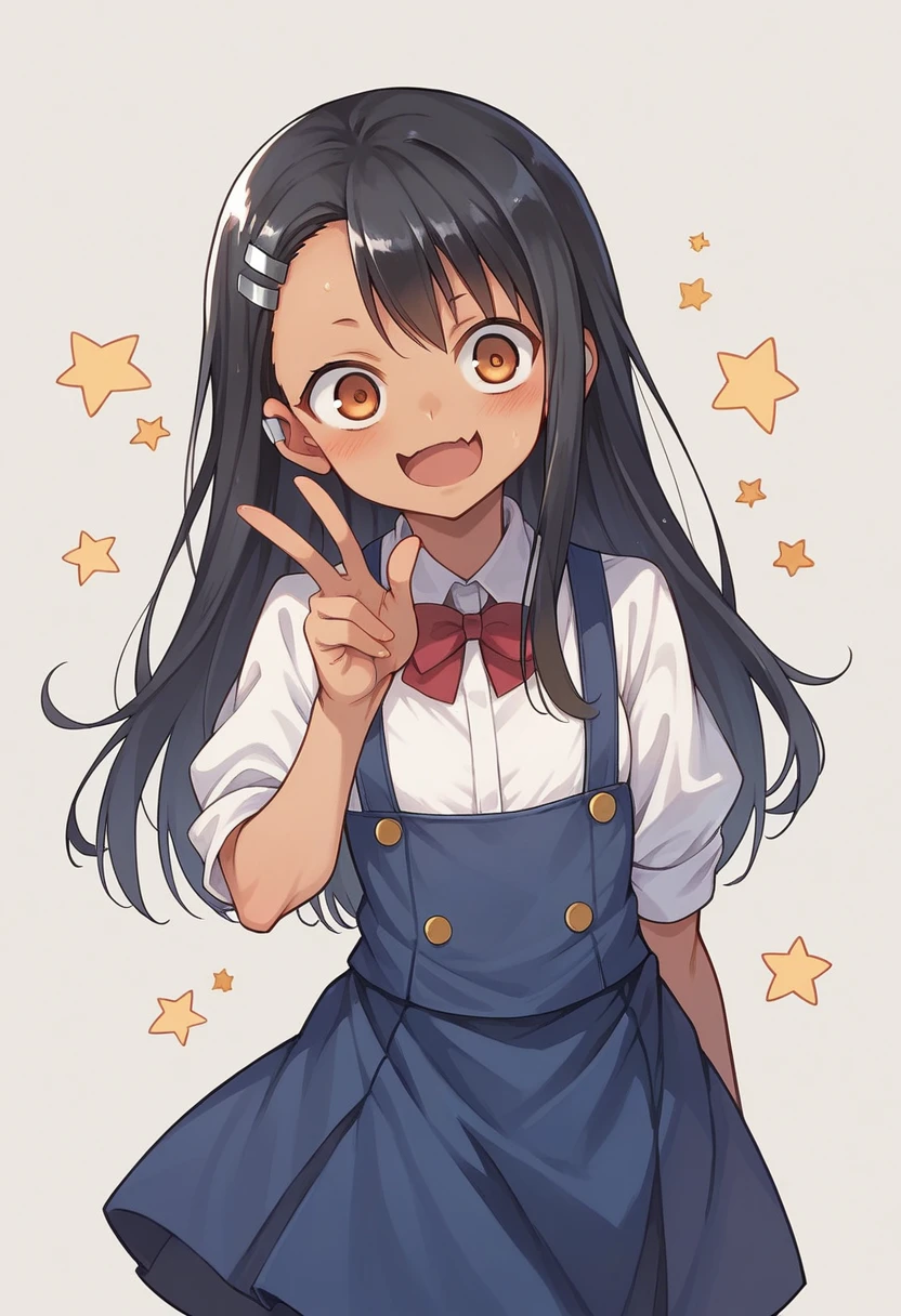 a cartoon image of a girl with a star in her hand, an anime drawing of Jin Homura, trend on pixiv, what is?, Moe anime art style, Kantai Collection Style, visual anime of a cute girl, Nagatoro, best anime girl, female anime character, hana yata, yandere gapmoe