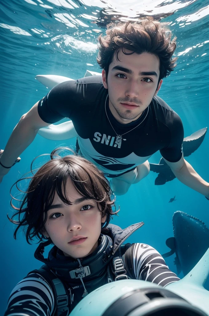 Jonas selfie at the bottom of the sea with the whale