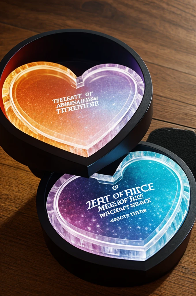 Heart of ice and fire that represents differences and equalities measuring 40mm