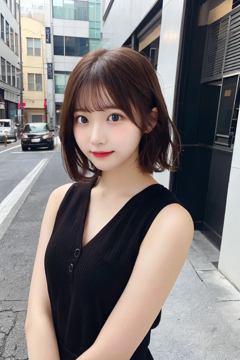 8K highest quality、（beautiful）、woman、Brown Hair、22 years old、Semi-short hair