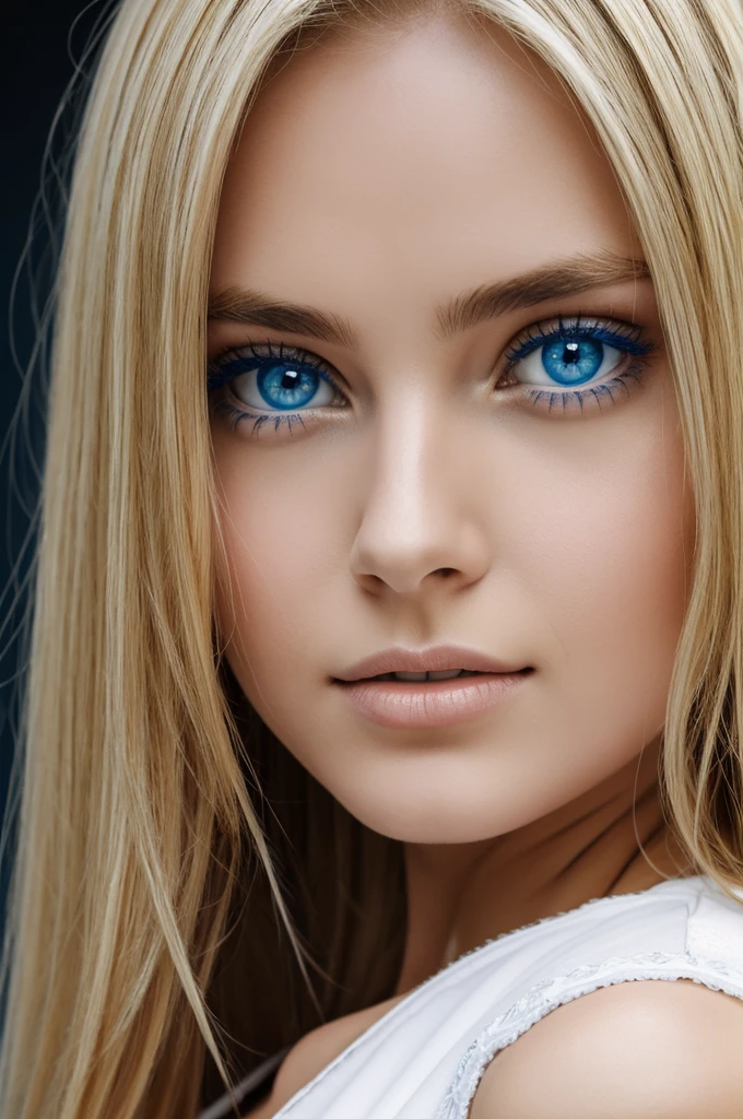 Blonde girl with blue êyes high resolution