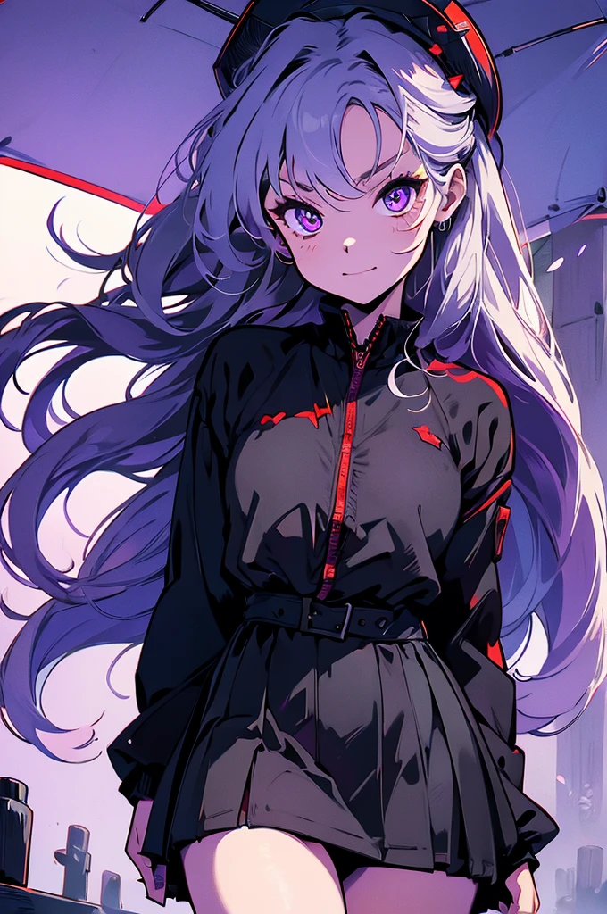 hd, illustration, masterpiece, (dark fox girl), ((dark fox nine tails)), (made bandage panties), (dark fox nine tails background), (scary smirk), long sleeved, ((fearful shrine background)), ((wearing black shrine maiden clothes)), ((best quality)), , gradient white hair,(purple edge gradient hair), (long hair), (black fox), (gradient red eyes), (slit pupils), (perfect anatomy), detailed clothing, empy eyes,solid eyes, colored sclera, 