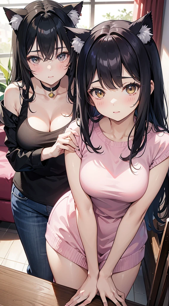 Married Woman，Mature women，mature body，Plump posture，Cat Girl，Cat Ear Girl，Cat ear hair card，Black hair，Pink clothes，Cat&#39;s Tail，Cat&#39;s Tail，sew，cosplay，猫爪Gloves，猫爪Gloves，sew，Complex clothing，Fantasy Costumes，Swimsuit style，kneel，kneel在On the bed，kneel姿势，On the bed，kneel姿势，Duck sitting，Duck sitting，kneel在On the bed，Big breasts，Big Ass，An-type buttocks，Fat buttocks，Gloves，大Gloves，Big Paws，Big Paws，Big palm，kneel，kneel，kneel着