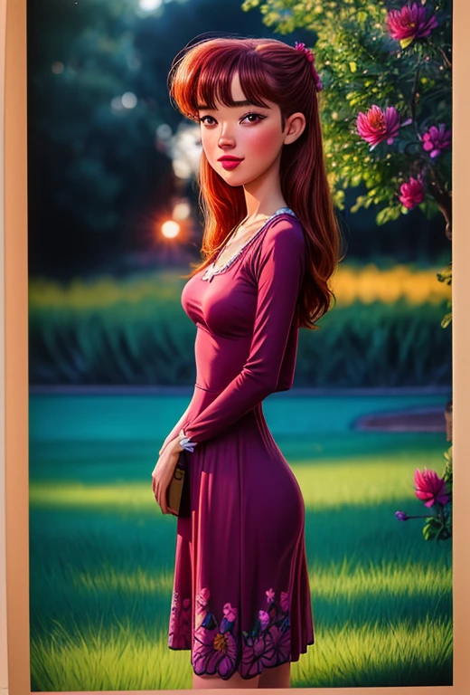 1girl, solo, (half body shot:1.3), (looking at viewer:1.3), julia, ((happy)), (fakebreasts), intricate, absurdres, highest quality, extremely detailed, detailed eyes:1.3, masterpiece, 8k UHD, 4k HDR, RAW photograph, wearing a ((summer dress with flower prints)), (holding a flower, hairflower, sunshine, beautiful atmosphere, at  flower field), film, analog film, sunset, hard light, soft light, dramatic lighting, neon lights, red light, blue light, green light, purple light, agfa ultra, classic chrome, ektachrome, eterna, fujicolor c200, kodachrome , kodak portra 400, fujicolor superia 1600, kodacolor, fujifilm xt3, film grain, polaroid, colored gels, depth of field, dim light, golden hour, color grading, bokeh, RAW