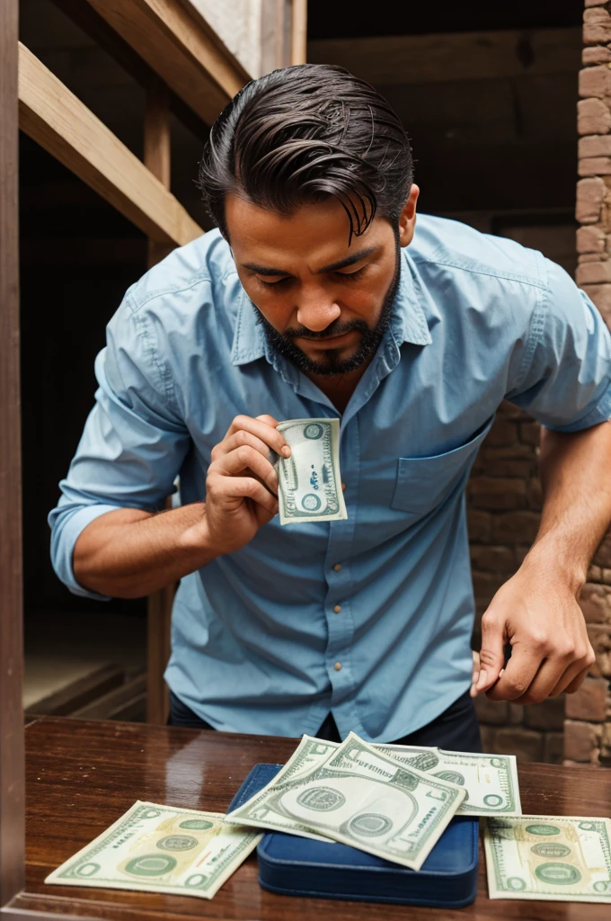 A man drops the Bible and grabs money