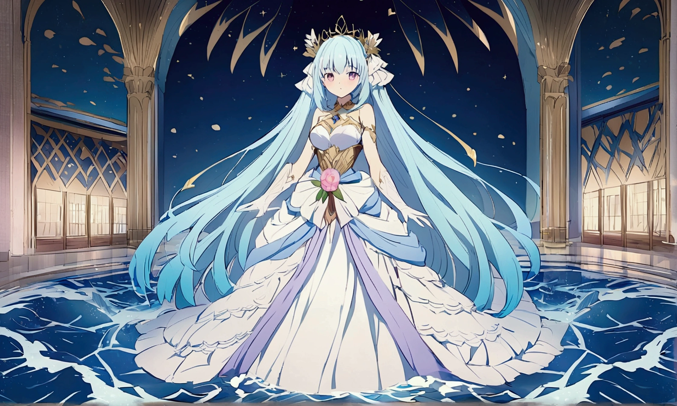 Draw an inspiring girl，Keep exploring in the ocean of knowledge，Japanese anime style