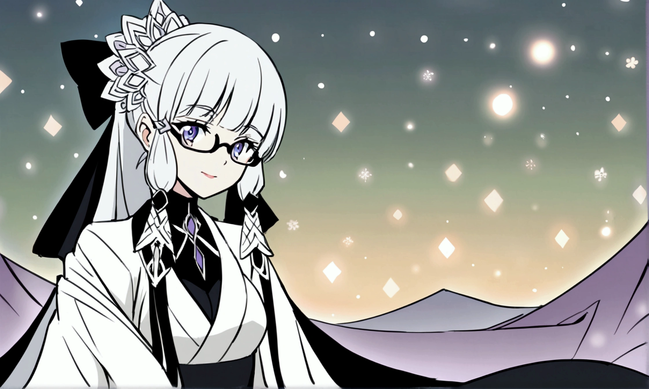 Draw an inspiring girl,read,wear glasses,Japanese anime style