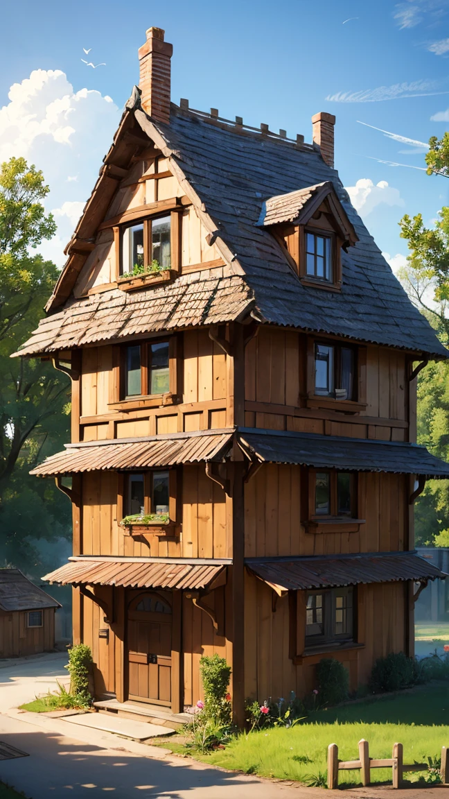 Medieval pig See each house both front and back