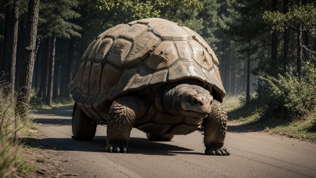 wild saber-toothed tortoise angry